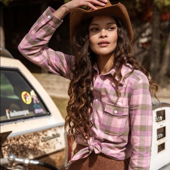 Spell & The Gypsy Top Maverick Flannel Button Down Shirt Lilac XXS NWT New - Picture 1 of 12
